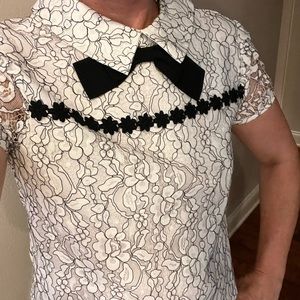 Karl Lagerfeld Women’s White/Black blouse —NWT